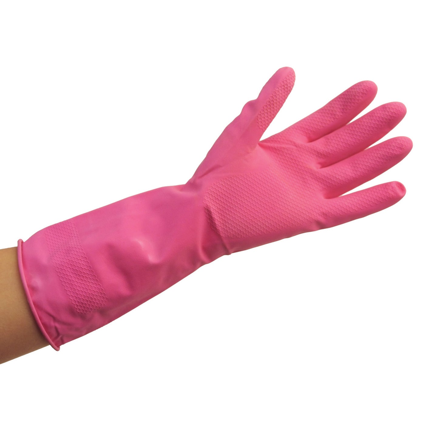 Gloves Rubber Pink Medium Pair