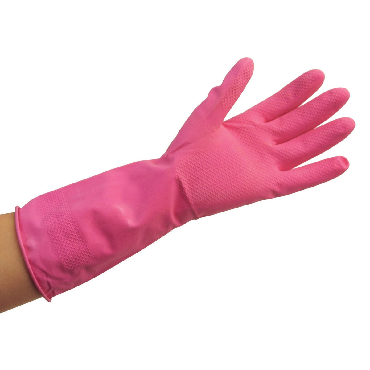 Gloves Rubber Pink Large Pair