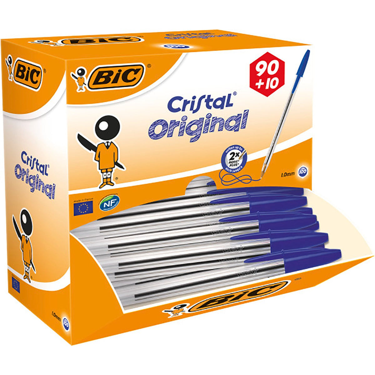 Pen Bic Cristal Medium Blue Pk100