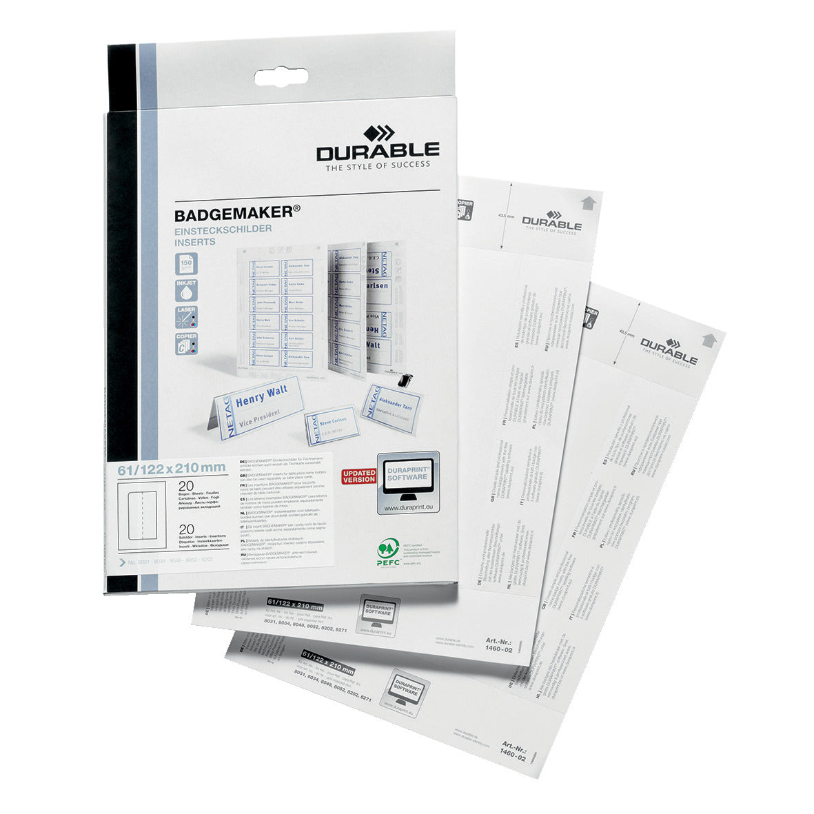 Inserts Badge 90X60Mm Pk.20 A4 Shts.