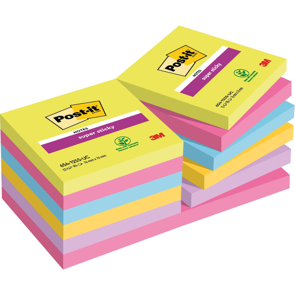 Post It Ss Ultra Colour 76X76 Pk12