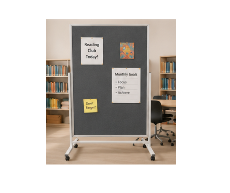 PIN BOARD W-STAND DUAL GREY 180X100CM