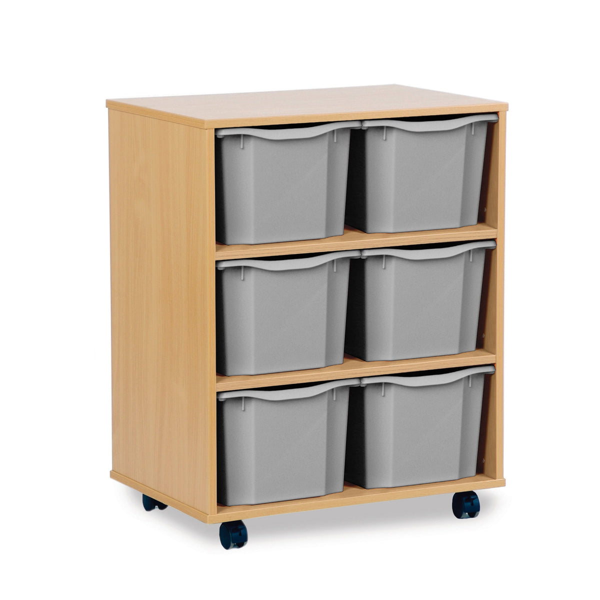Monarch 6 triple tray storage unit (2 x 3) - Light grey