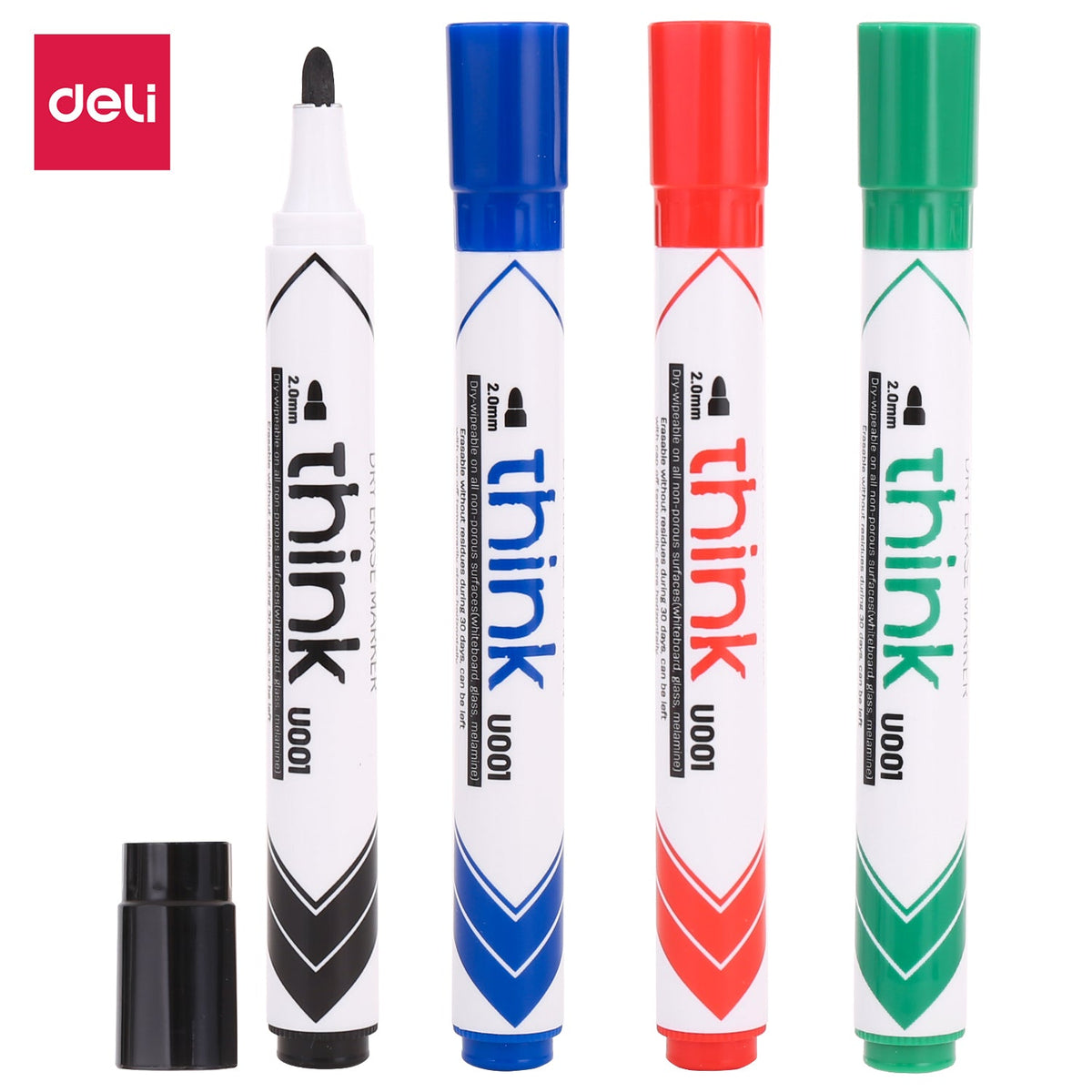 DELI EU00101 Dry Erase Marker Bullet 2.00mm(1x4)(ASST)