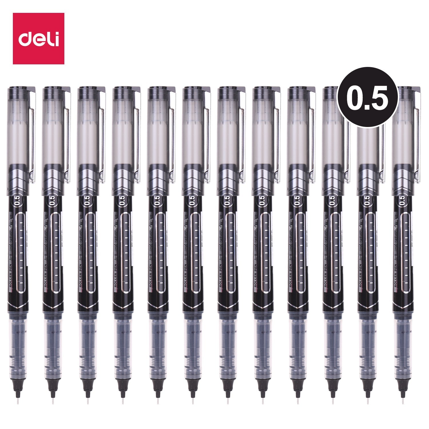 DELI EQ20220 Roller Pen .5mm Black(1x12)