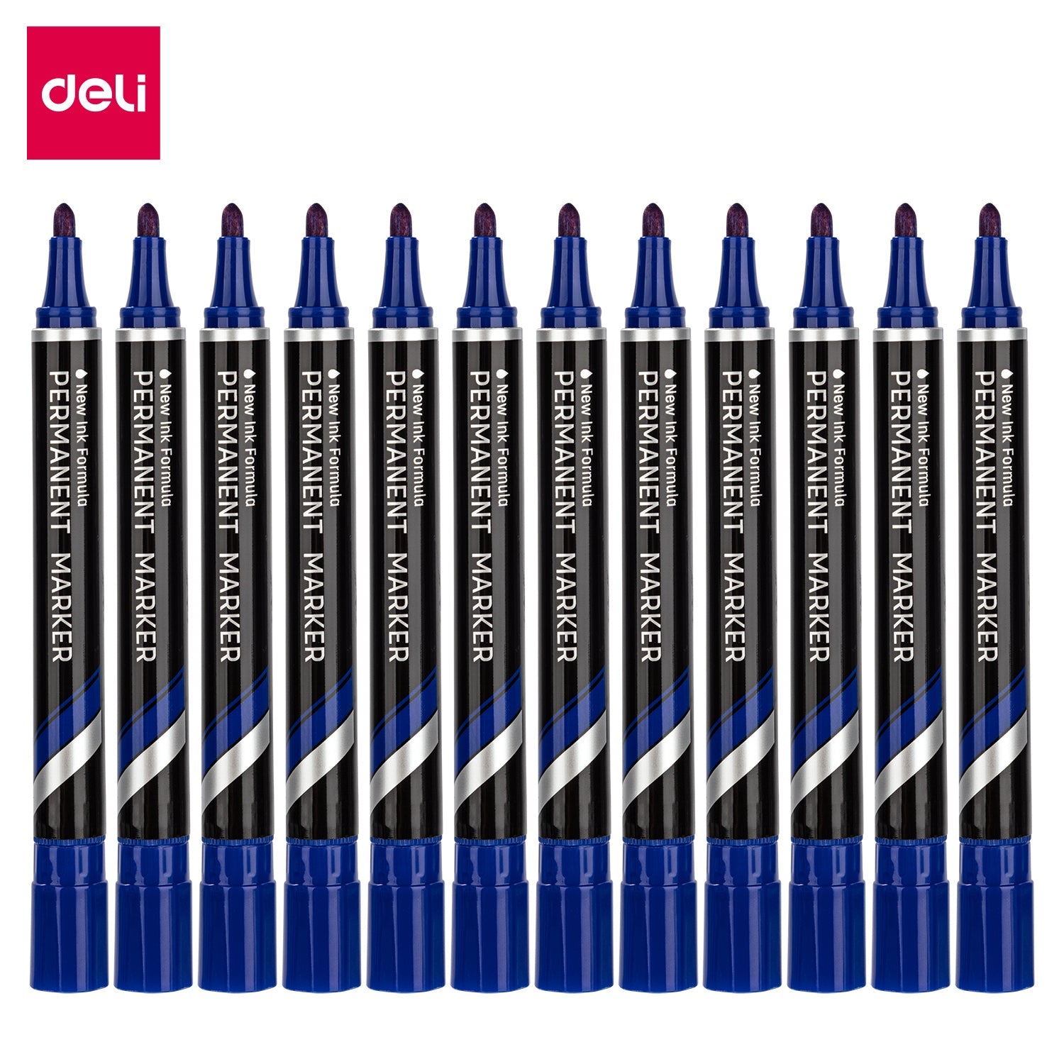 EU10030 Permanent Marker Bullet Blue (1x12)Deli