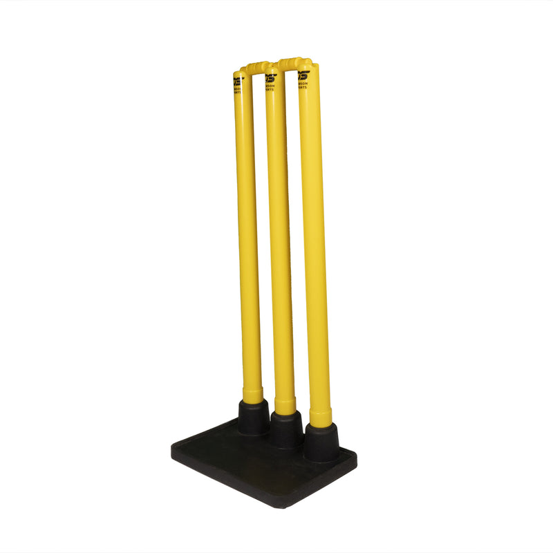DS Cricket PVC Stump with Rubber Mould Base Set Yellow