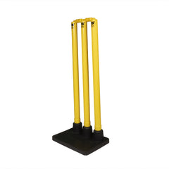 DS Cricket PVC Stump with Rubber Mould Base Set Yellow