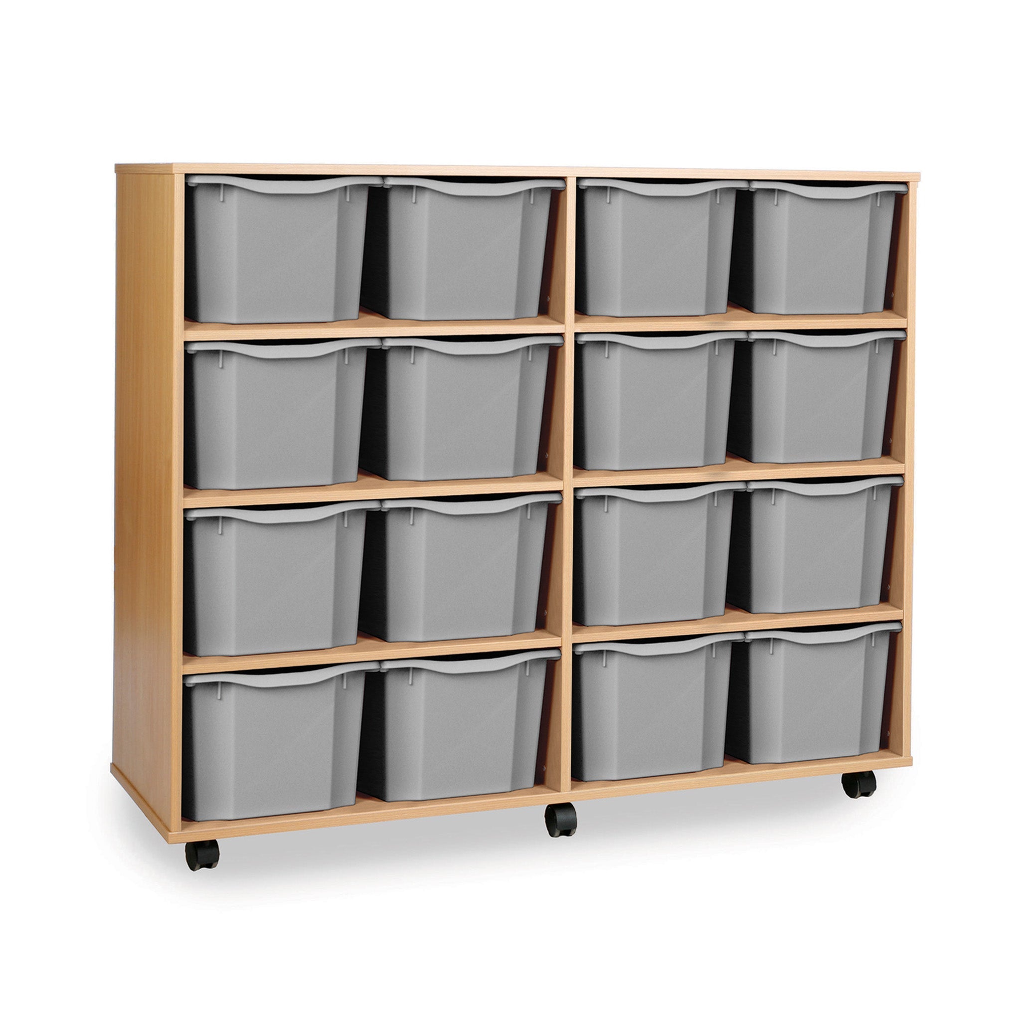 Monarch 16 triple tray storage unit (4 x 4) - Light grey