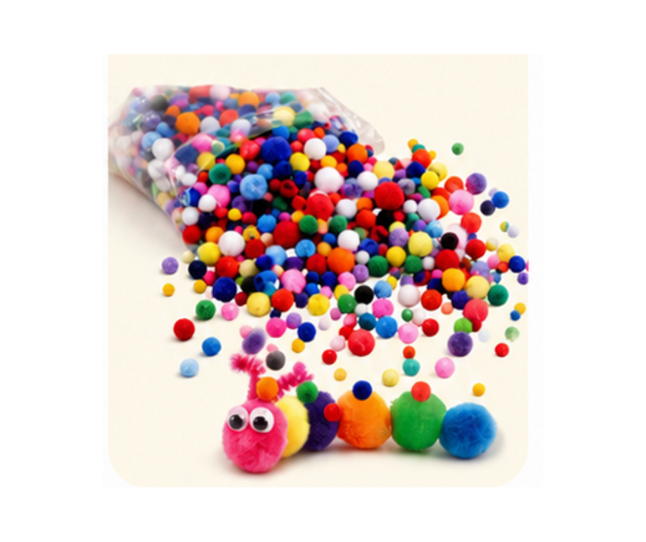 Eduplan Pompoms Pack 1,000pcs-Pack ASSORTED SIZE &