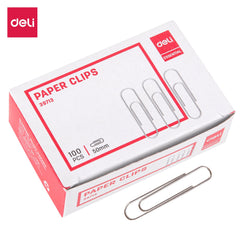 E39713 Deli Nickel Plated Paper Clips 50mm (1x100)