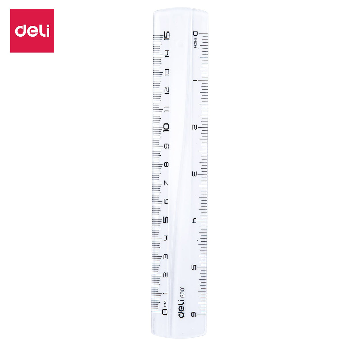 Deli EG00112 PS Ruler Easy Grab 15cm Transperant