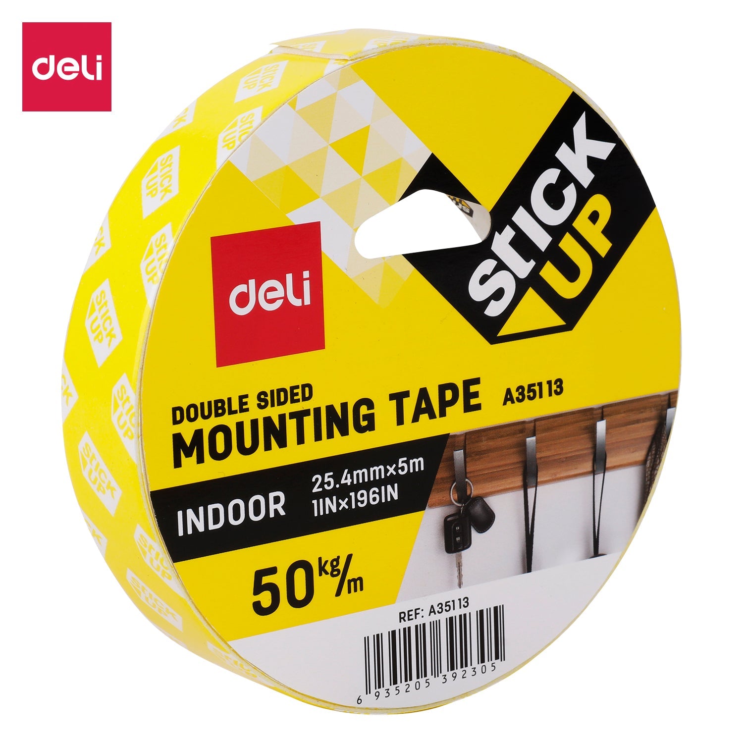 DELI EA35113 Double Sided Mountingtape 1mmx25.4mmx5m