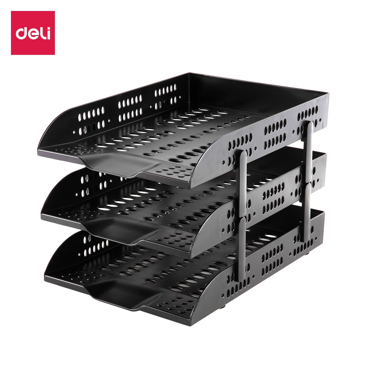 E9215BK Deli PVC 3 Tier Document Tray(Black)