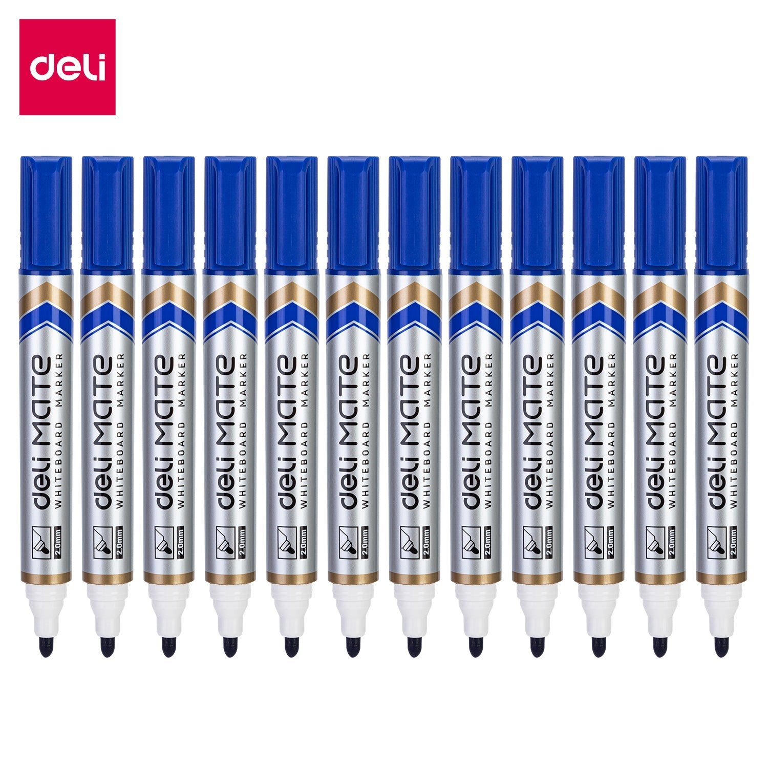 DELI EU00330BE, Refillable Dry Erase Marker Blue(1x12)