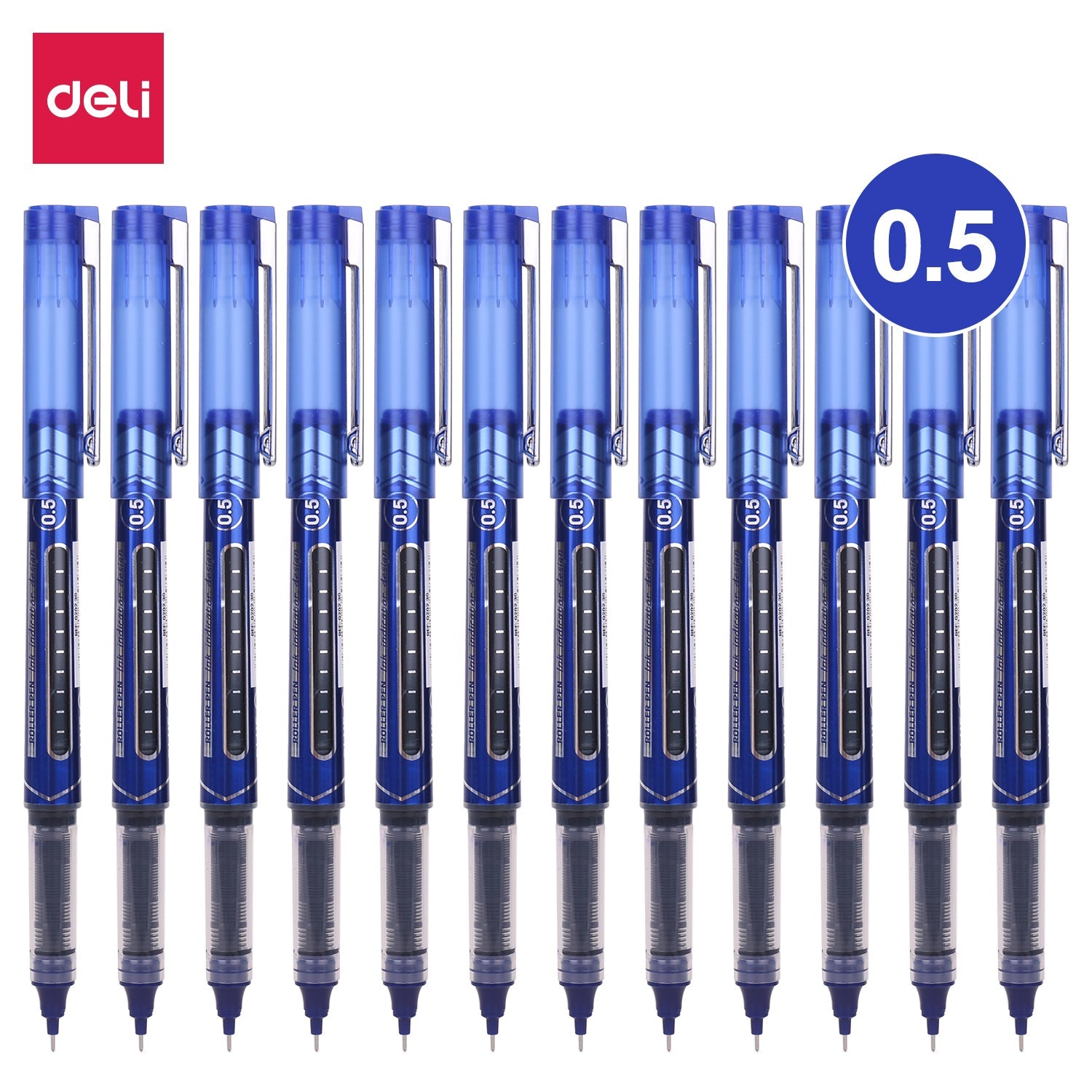 DELI EQ20230 Roller Pen.5mm Blue(1x12)