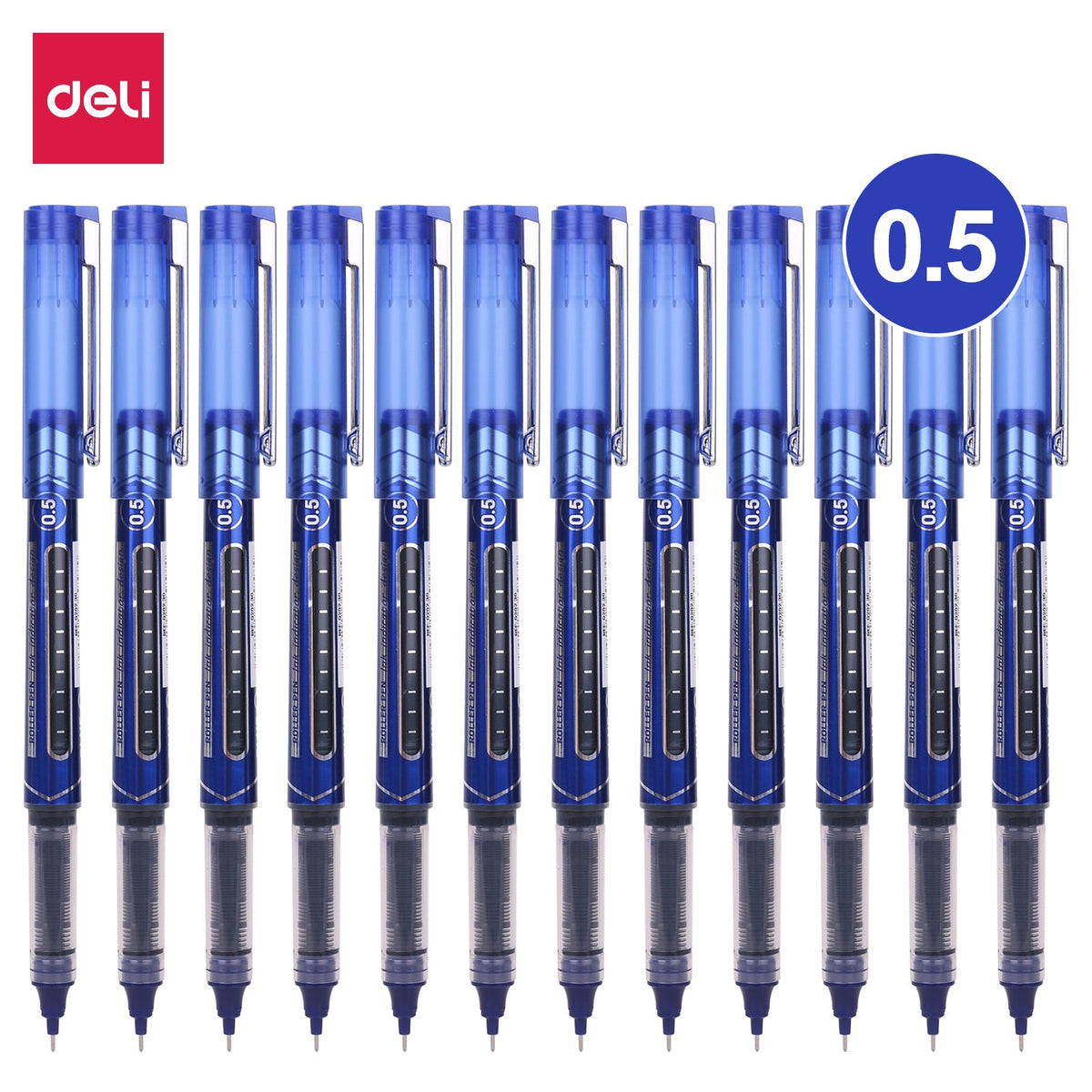 DELI EQ20230 Roller Pen.5mm Blue(1x12)