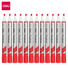 DELI EU00240 RD Dry Erase Marker Red Chisel (1x12)