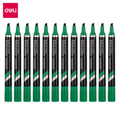 DELI EU10150 Permanent Marker Chisel Think (Green)(1x12)