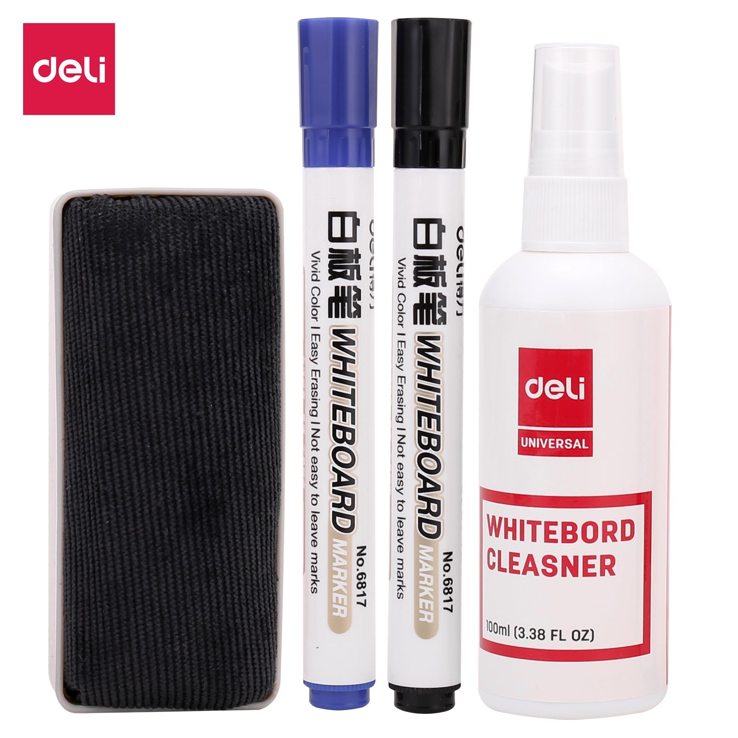 DELI E7839,Deli W/B Accessories(Marker,Cleaner,Eraser)