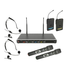 Chord NU4 4-channel wireless microphone system - 2 x handheld and 2 x headset mics