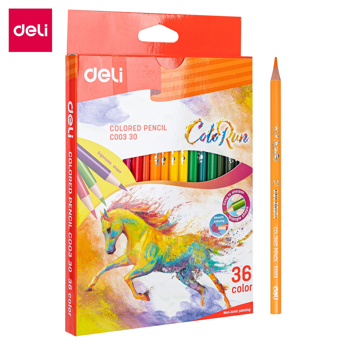 DELI COLORED PENCIL 36 COLORS (ASST)