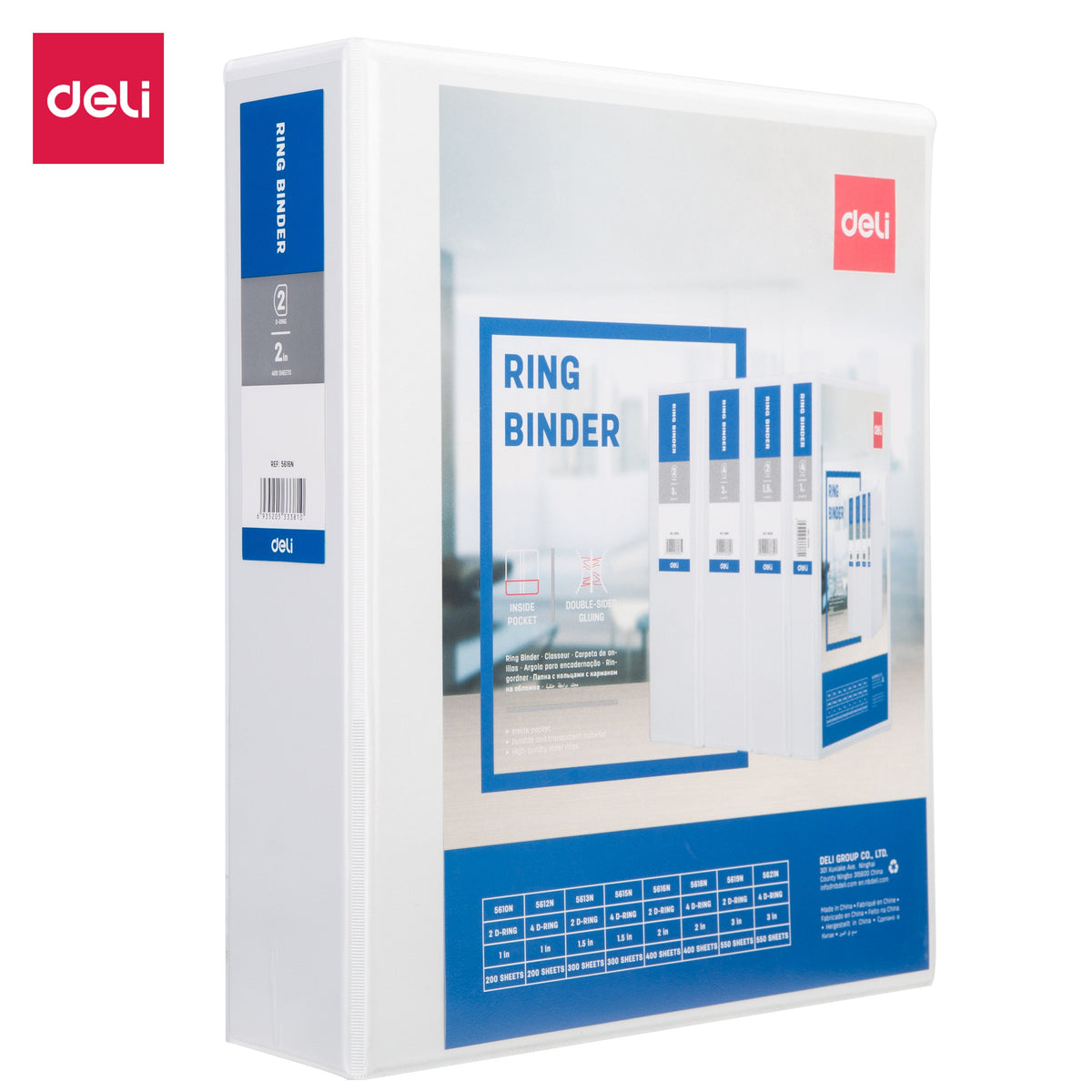 E5616N Deli A4 Presentation 2D Ring Binder 2''