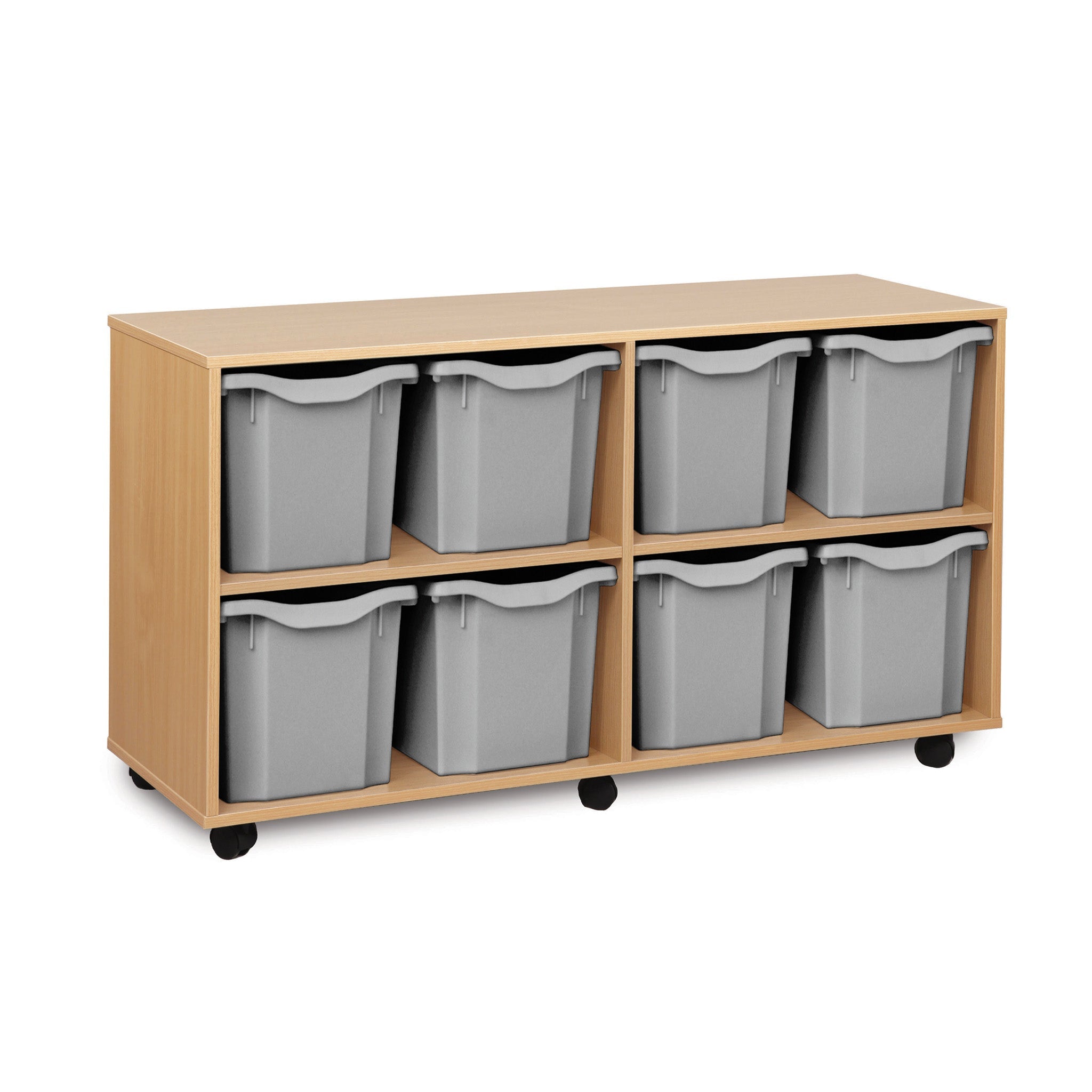 Monarch 8 quad tray storage unit (4 x 2) - Light grey
