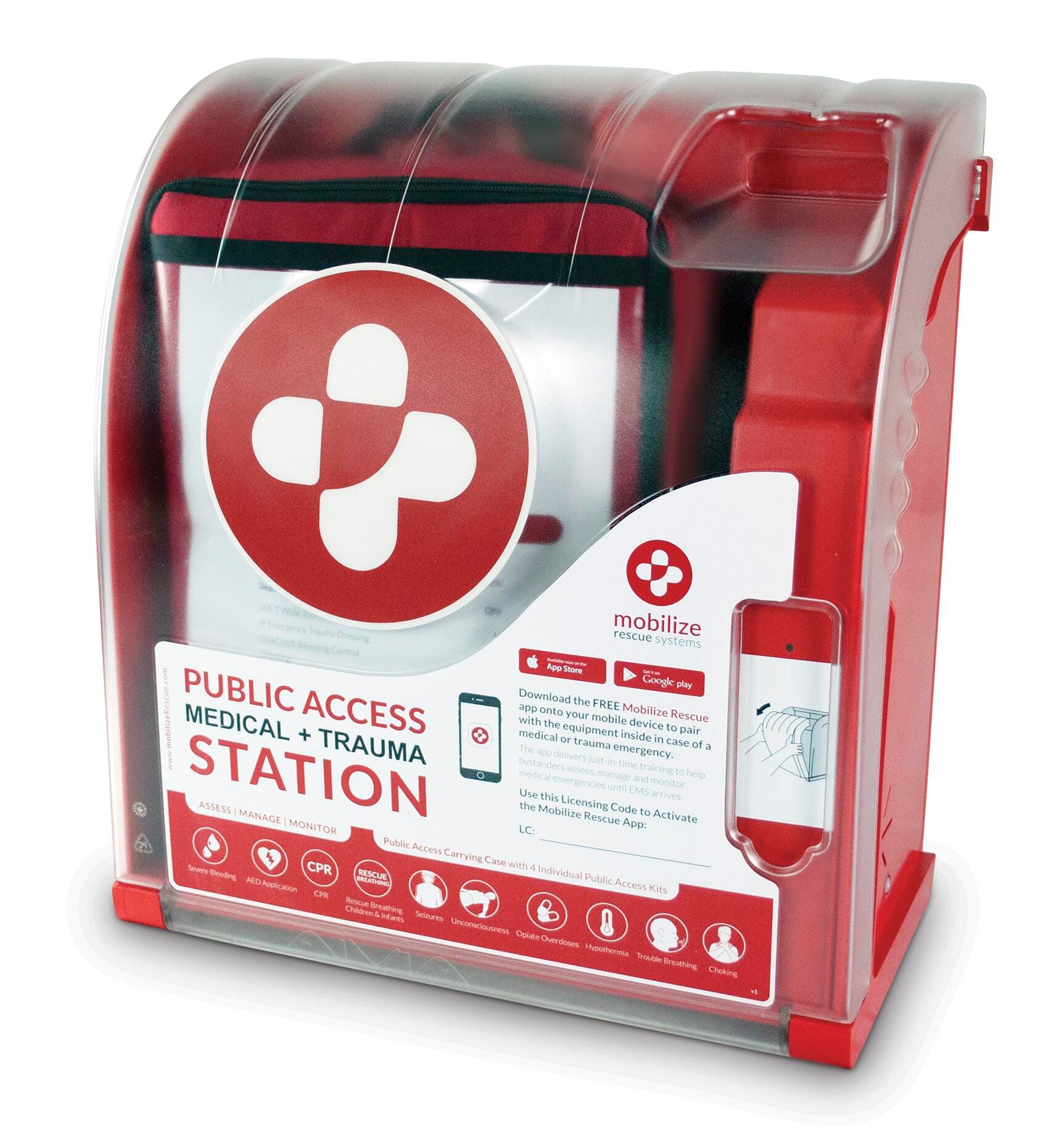 FIRST AID KIT - MOBILIZE RESCUE SYSTEM WALL CABINET W/O ALARM