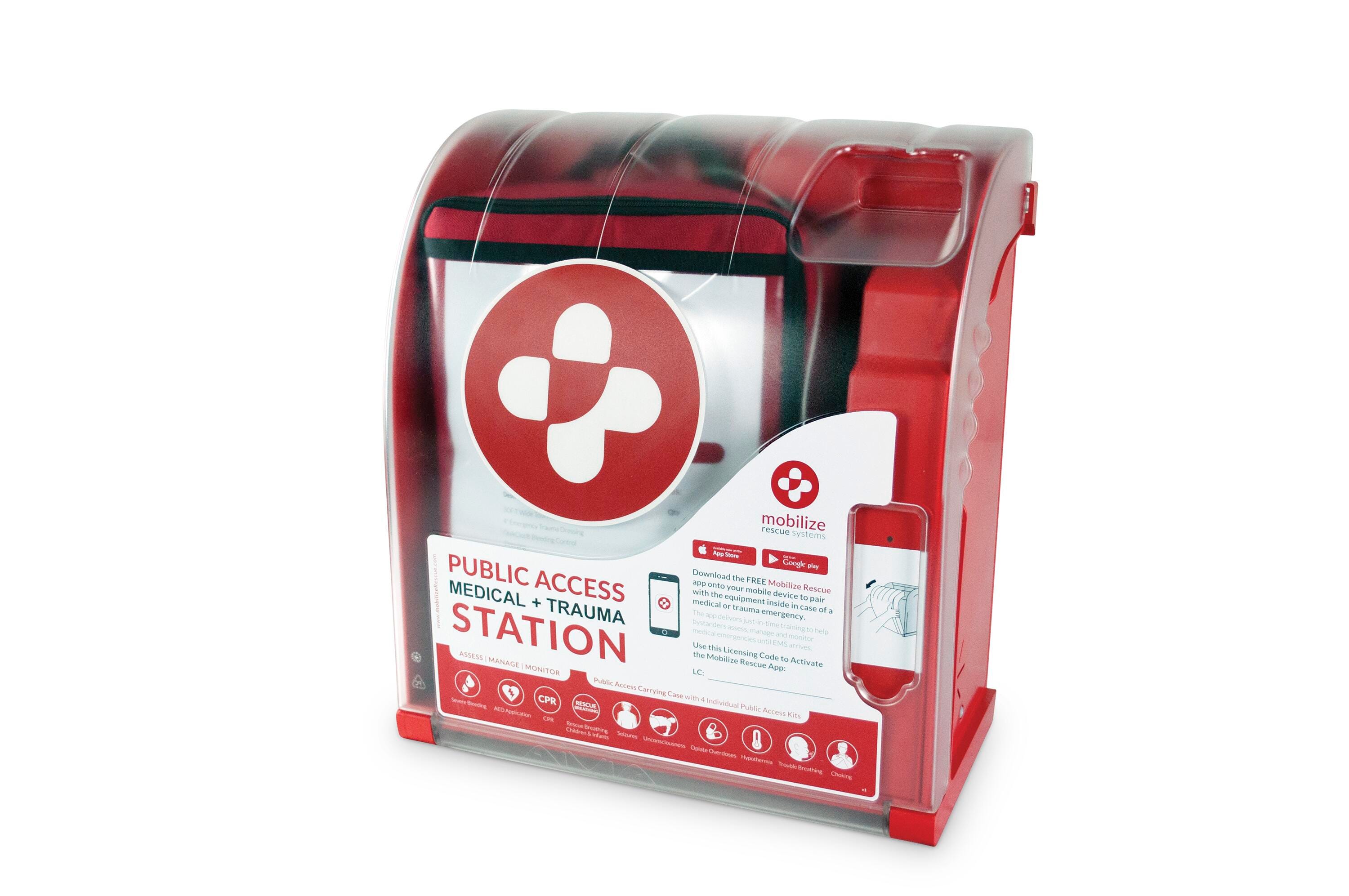 FIRST AID KIT - MOBILIZE RESCUE SYSTEM WALL CABINET W/ALARM