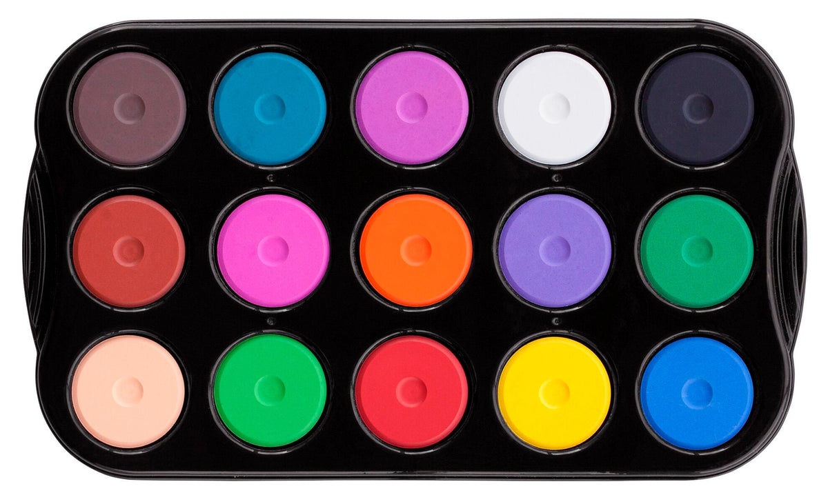 PAINT TEMPERA CAKES RICHESON MINI ASST COLORS TRAY SET OF 15