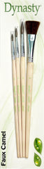 BRUSH DYNASTY FC1 FAUX CAMEL SH RND AND FLAT SET OF 4
