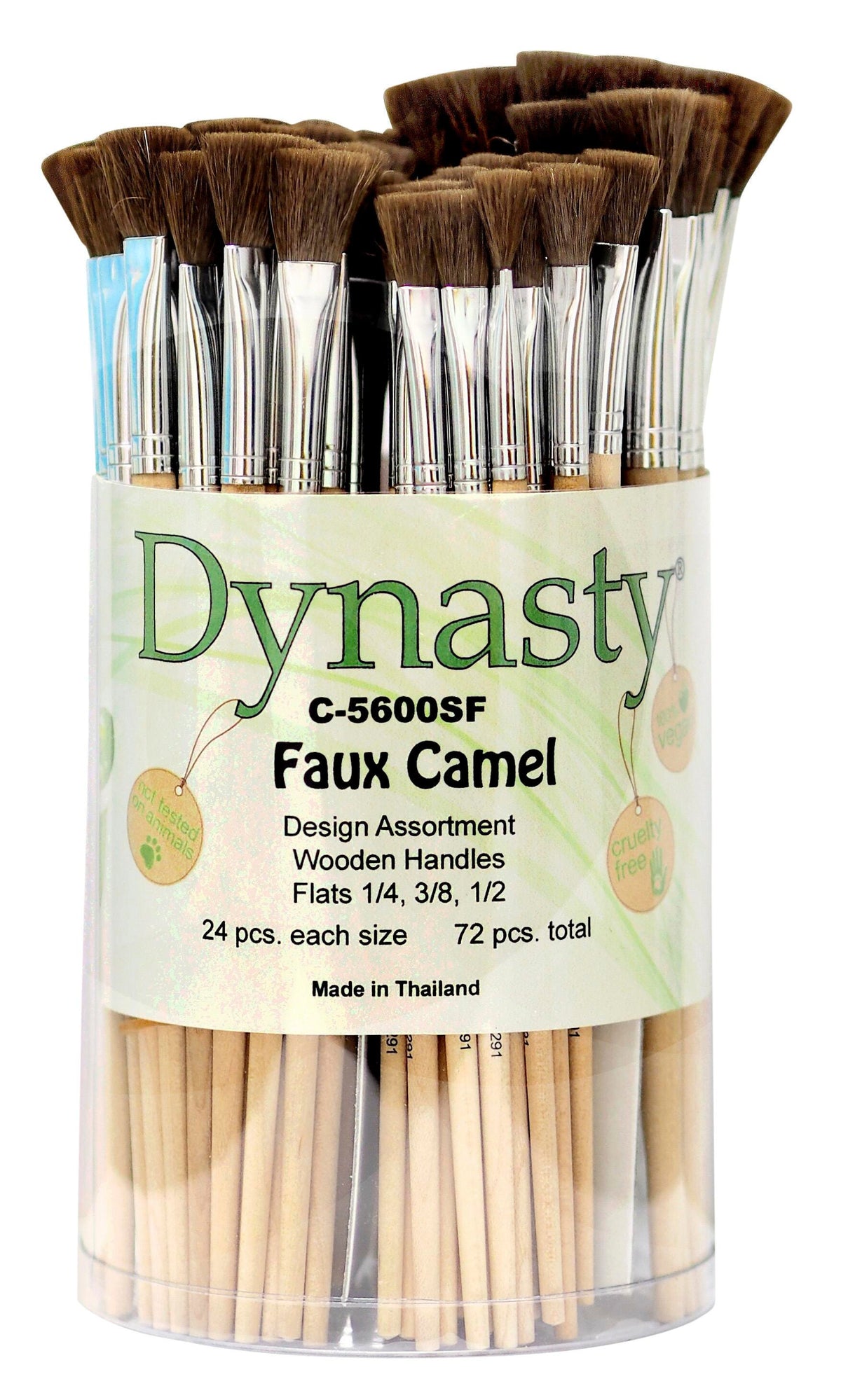 BRUSH DYNASTY C-5600SF FAUX CAMEL SH FLAT SET OF 72