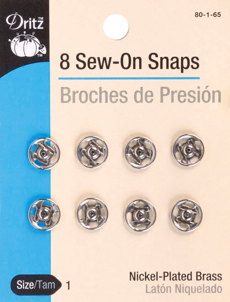 DISC-SNAPS SEW ON PACK OF 8