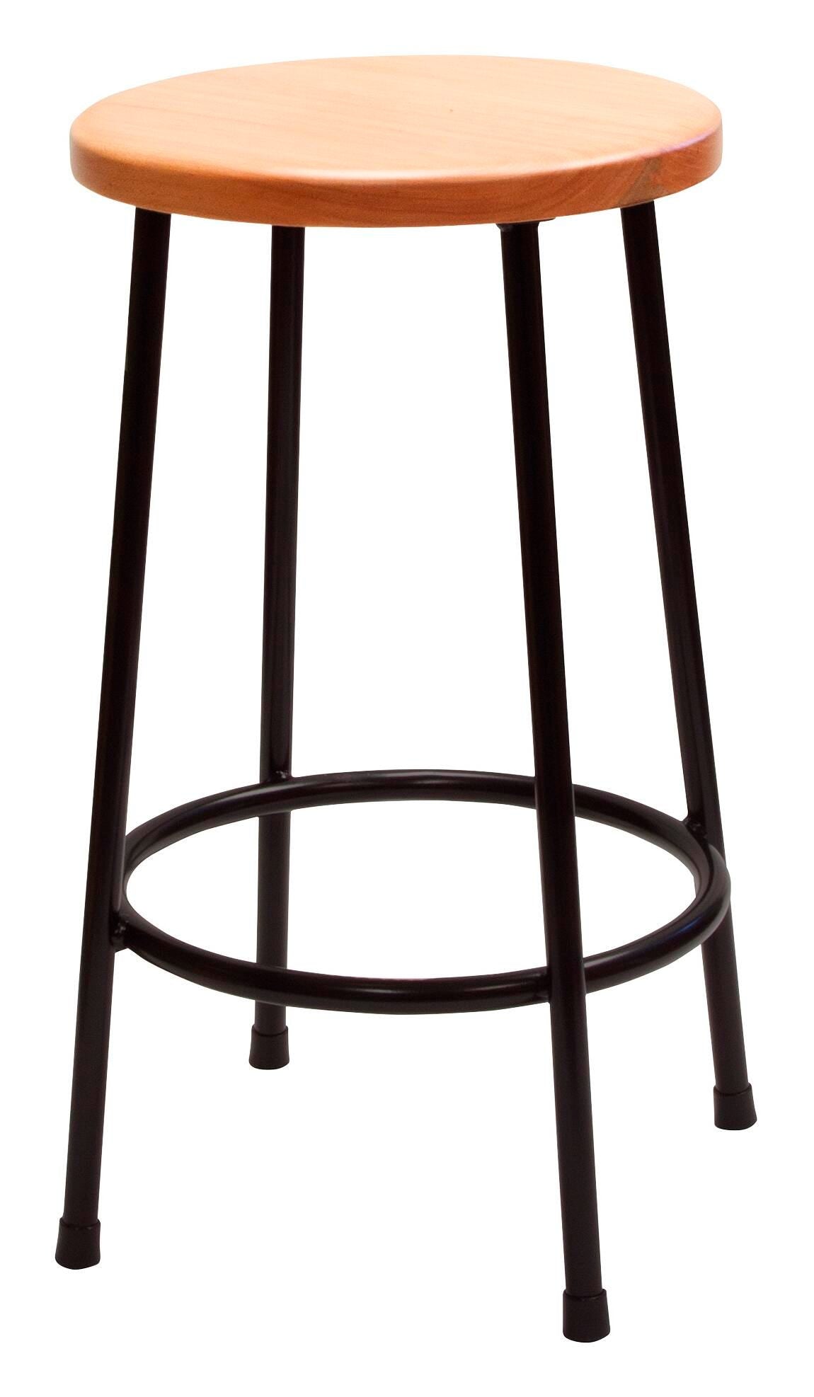 STOOL - JACK RICHESON LYPTUS SEAT - 13-1/2 ROUND SEAT - 24 IN H - NATURAL SEAT COLOR - BLACK FRAME