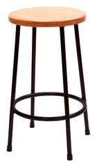 STOOL - JACK RICHESON LYPTUS SEAT - 13-1/2 ROUND SEAT - 24 IN H - NATURAL SEAT COLOR - BLACK FRAME