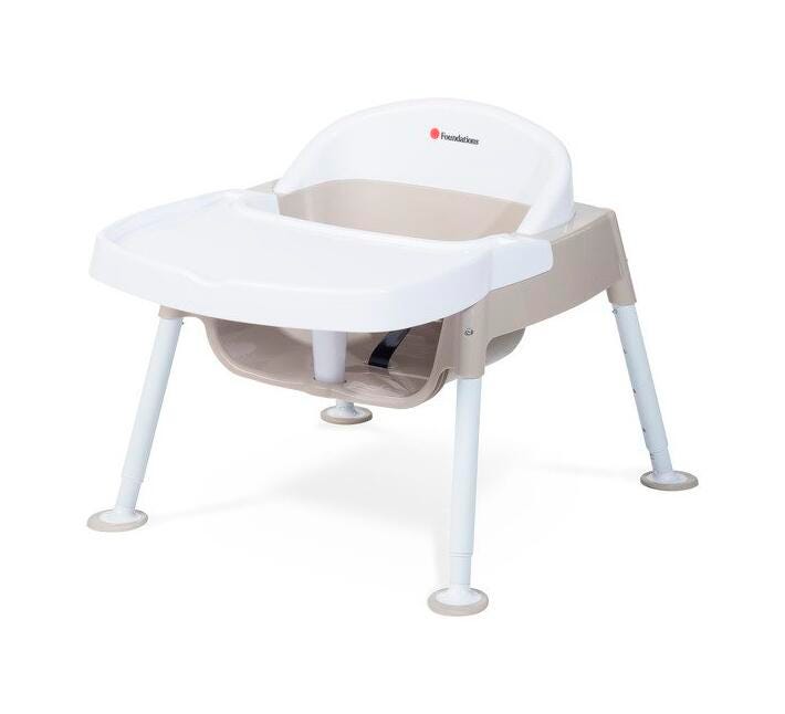 SECURE SITTER PREMIER FEEDING CHAIR - WHITE/TAN - ADJUSTABLE