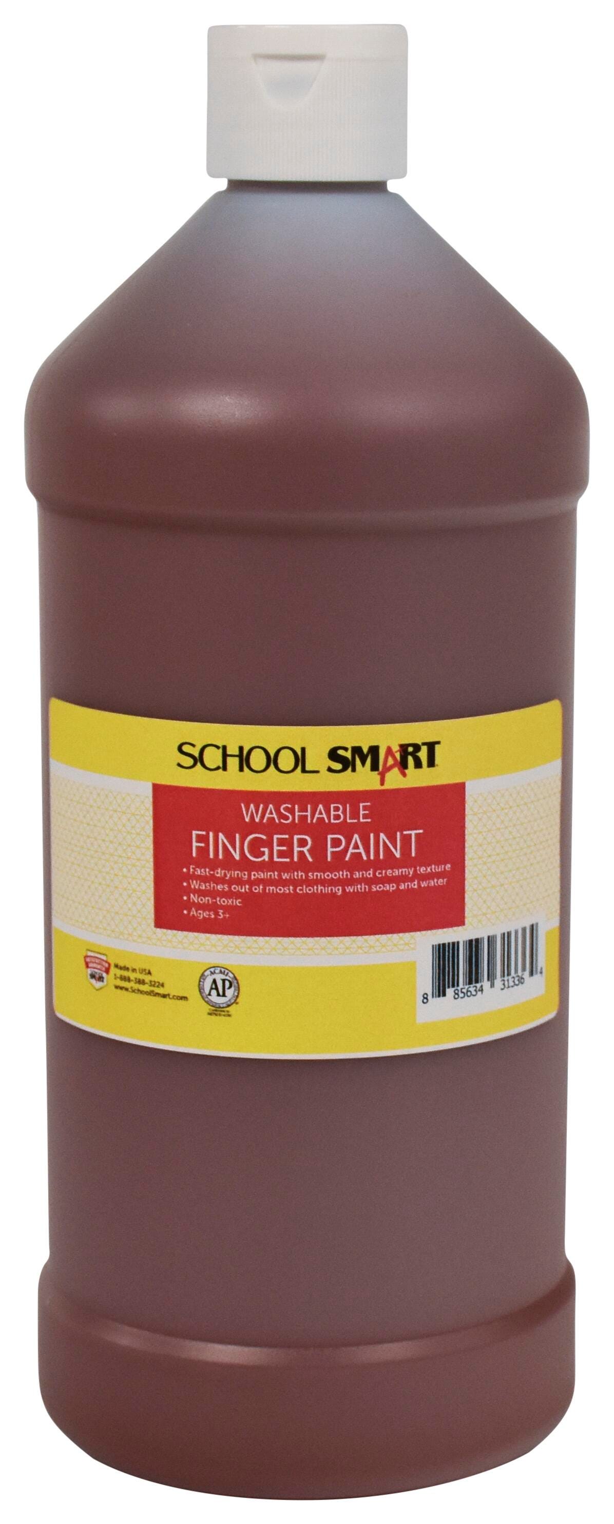 PAINT FINGER WASHABLE BROWN QUART - SCHOOL SMART