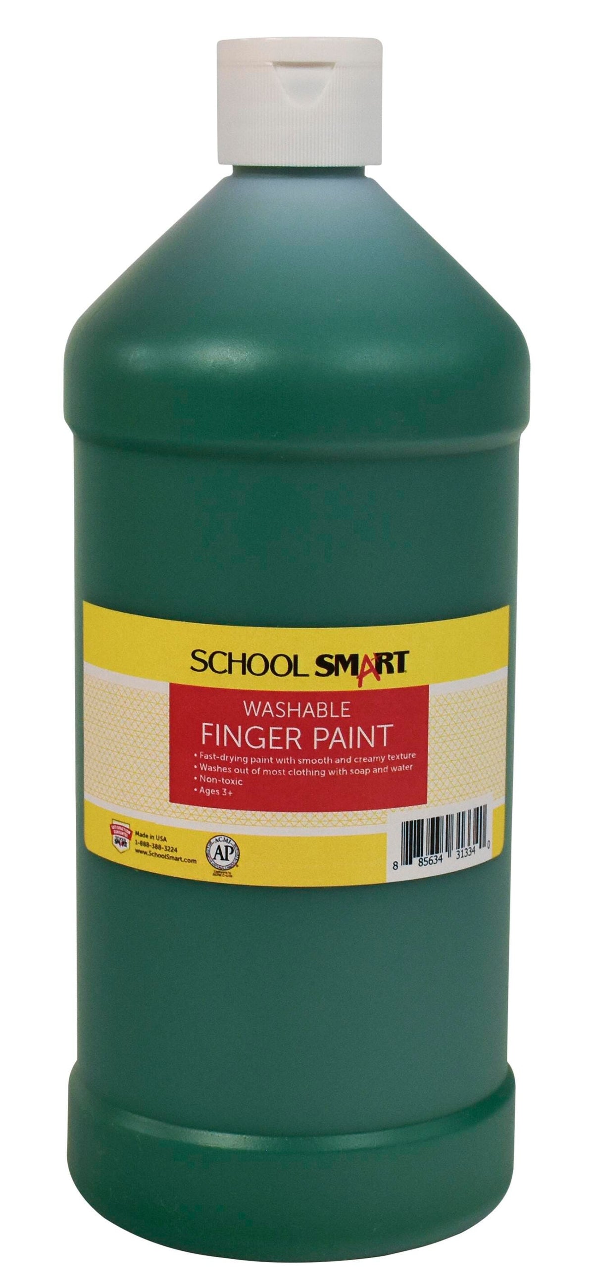 PAINT FINGER WASHABLE GREEN QUART - SCHOOL SMART