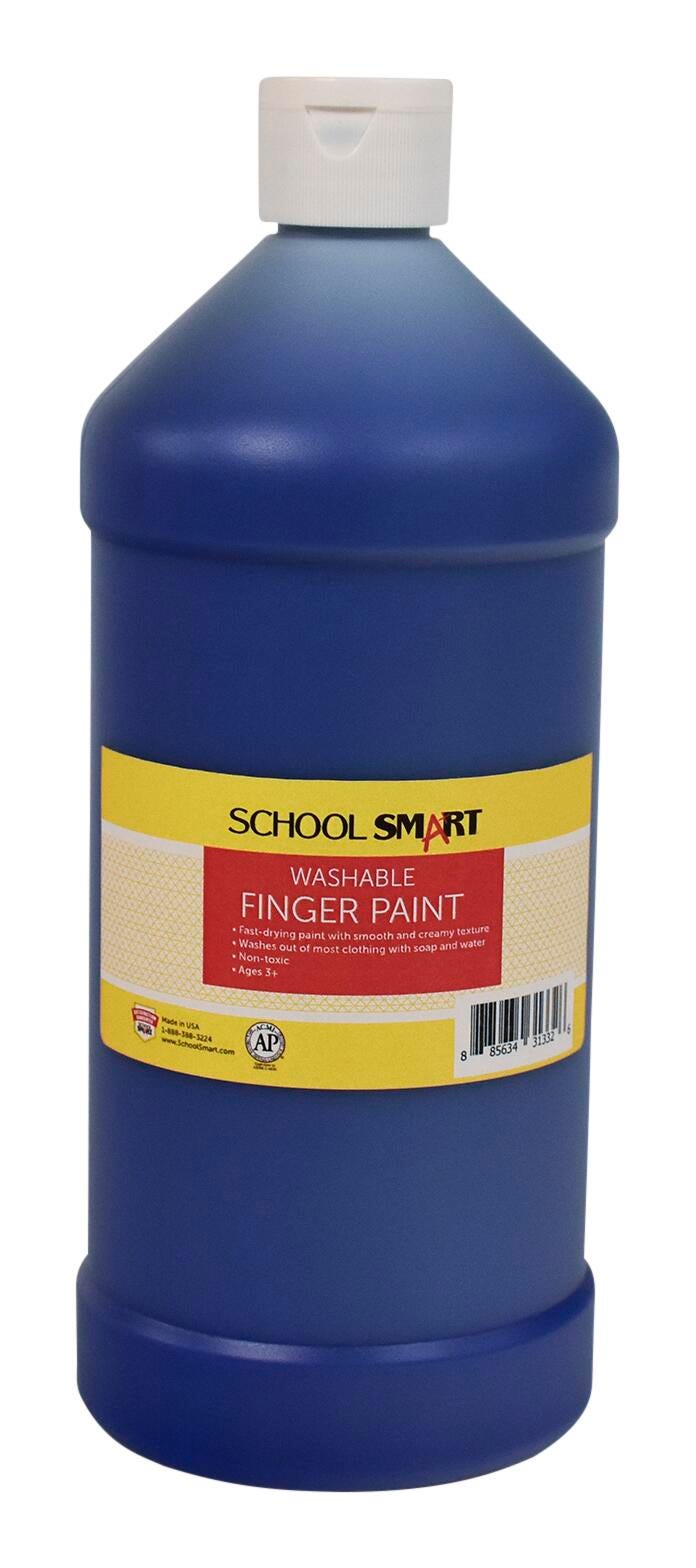 PAINT FINGER WASHABLE BLUE QUART - SCHOOL SMART