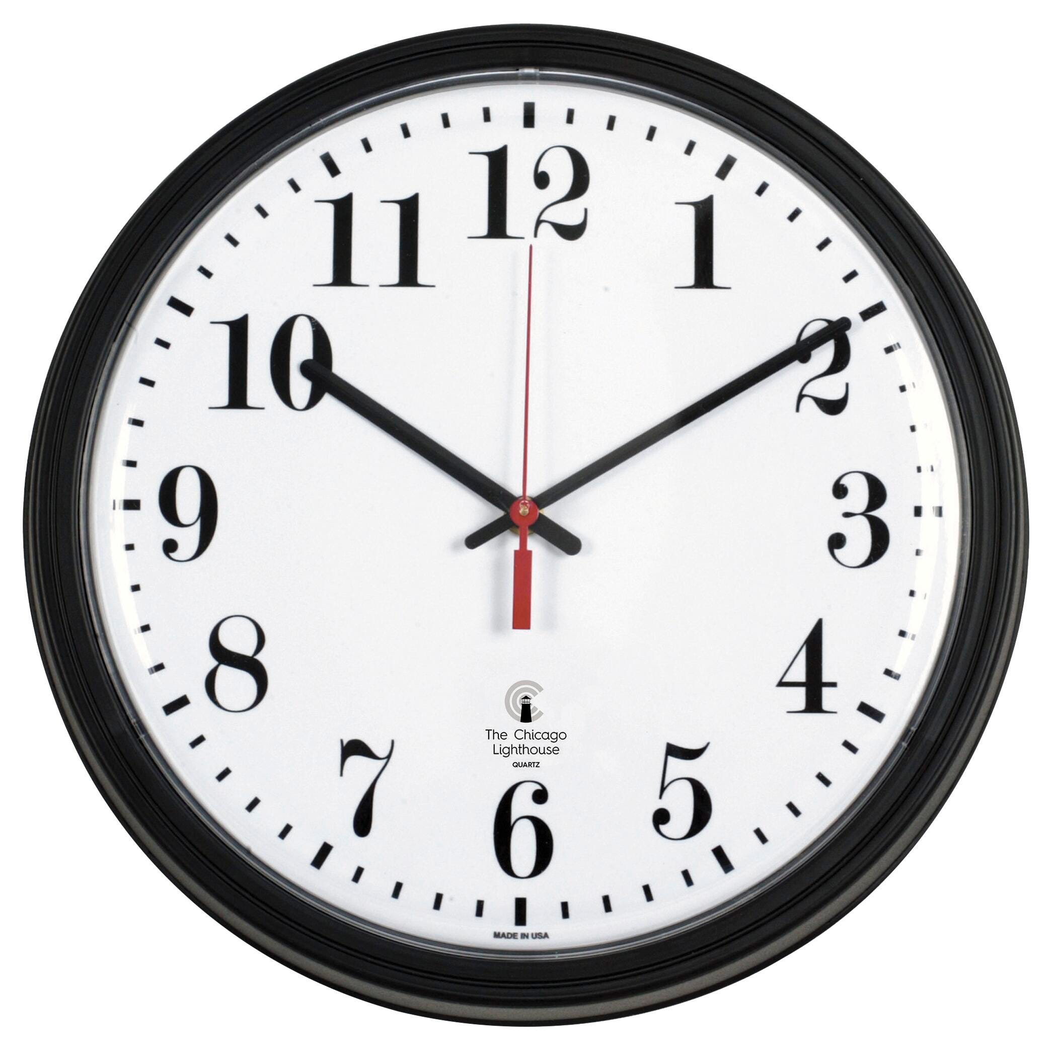 CLOCK - BLACK CONTRACT CLOCK 13.75 IN