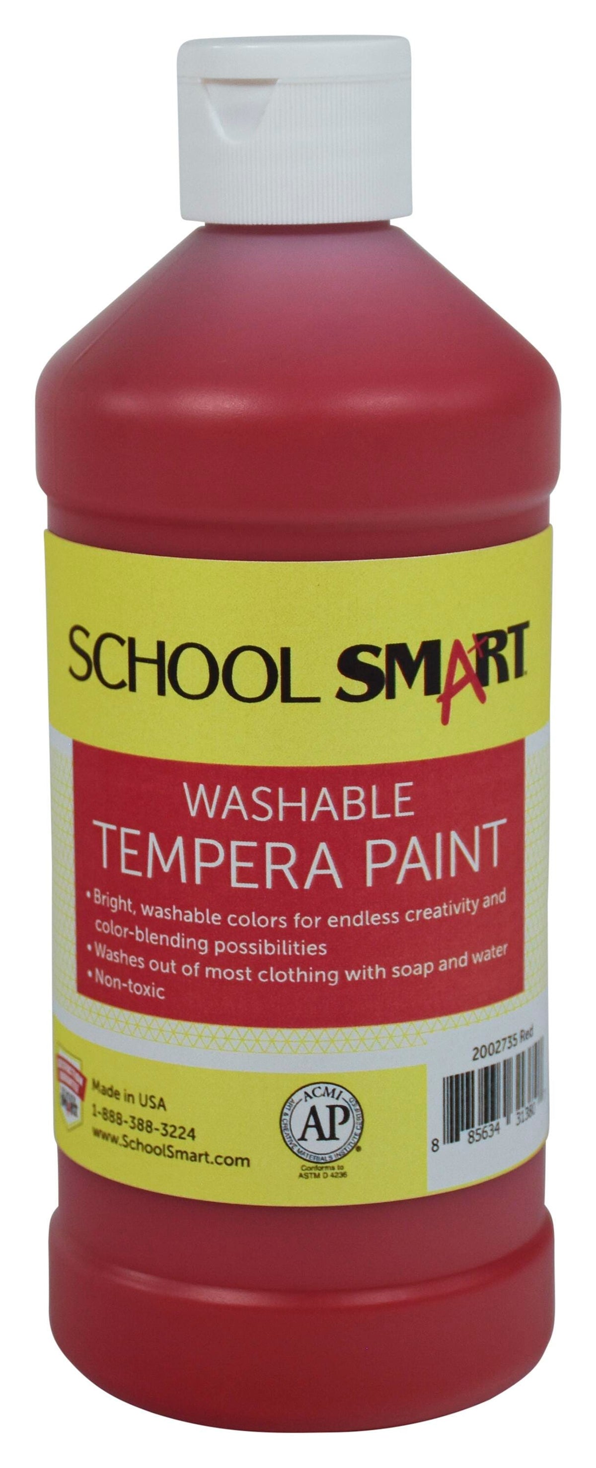 PAINT TEMPERA WASH SCHOOL SMART RED PINT