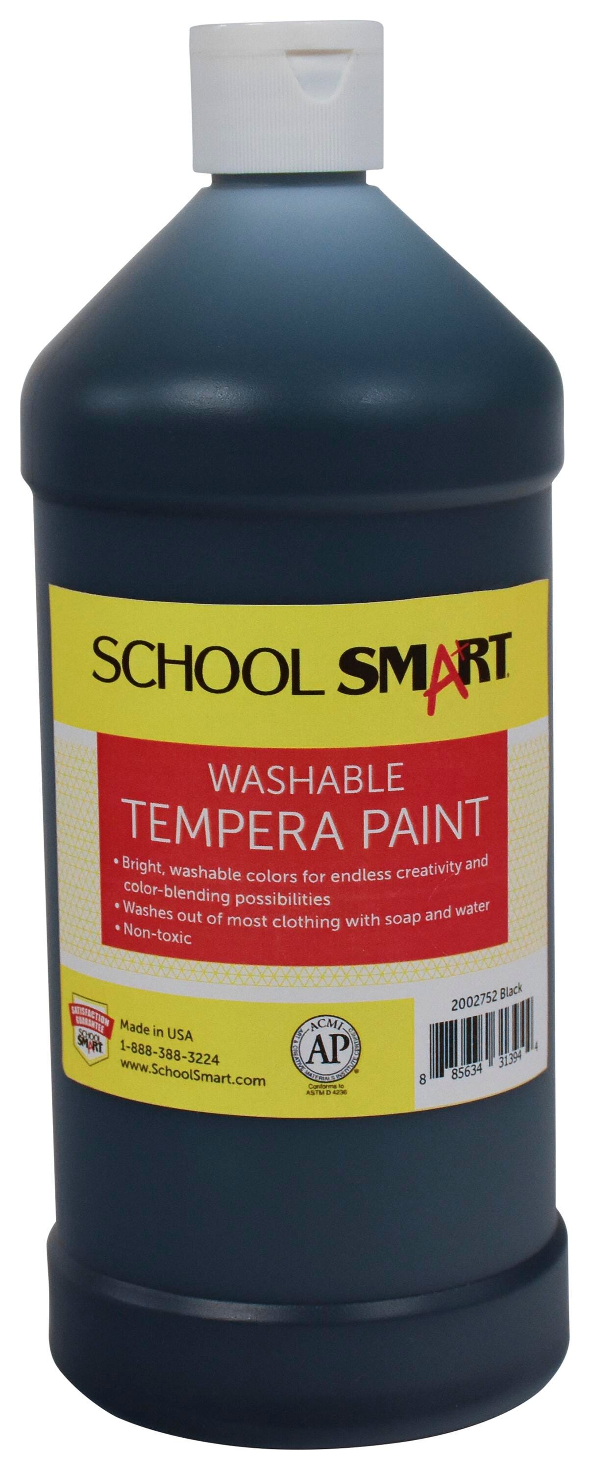 PAINT TEMPERA WASH SCHOOL SMART BLACK QUART