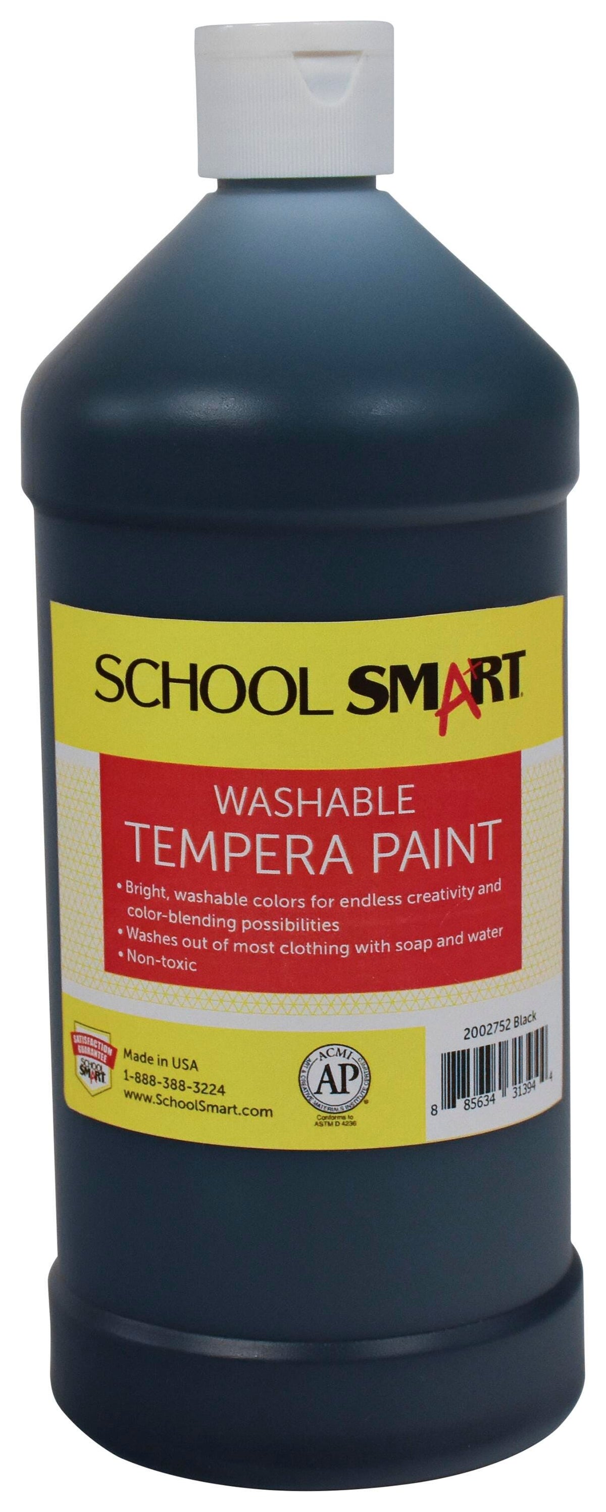 PAINT TEMPERA WASH SCHOOL SMART BLACK QUART