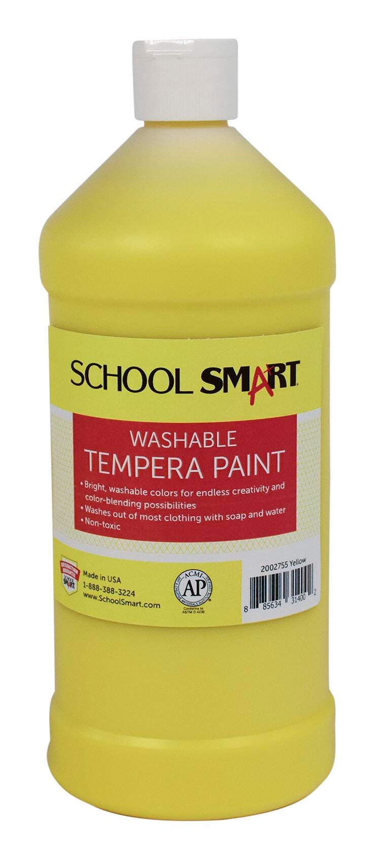 PAINT TEMPERA WASH SCHOOL SMART YELLOW QUART