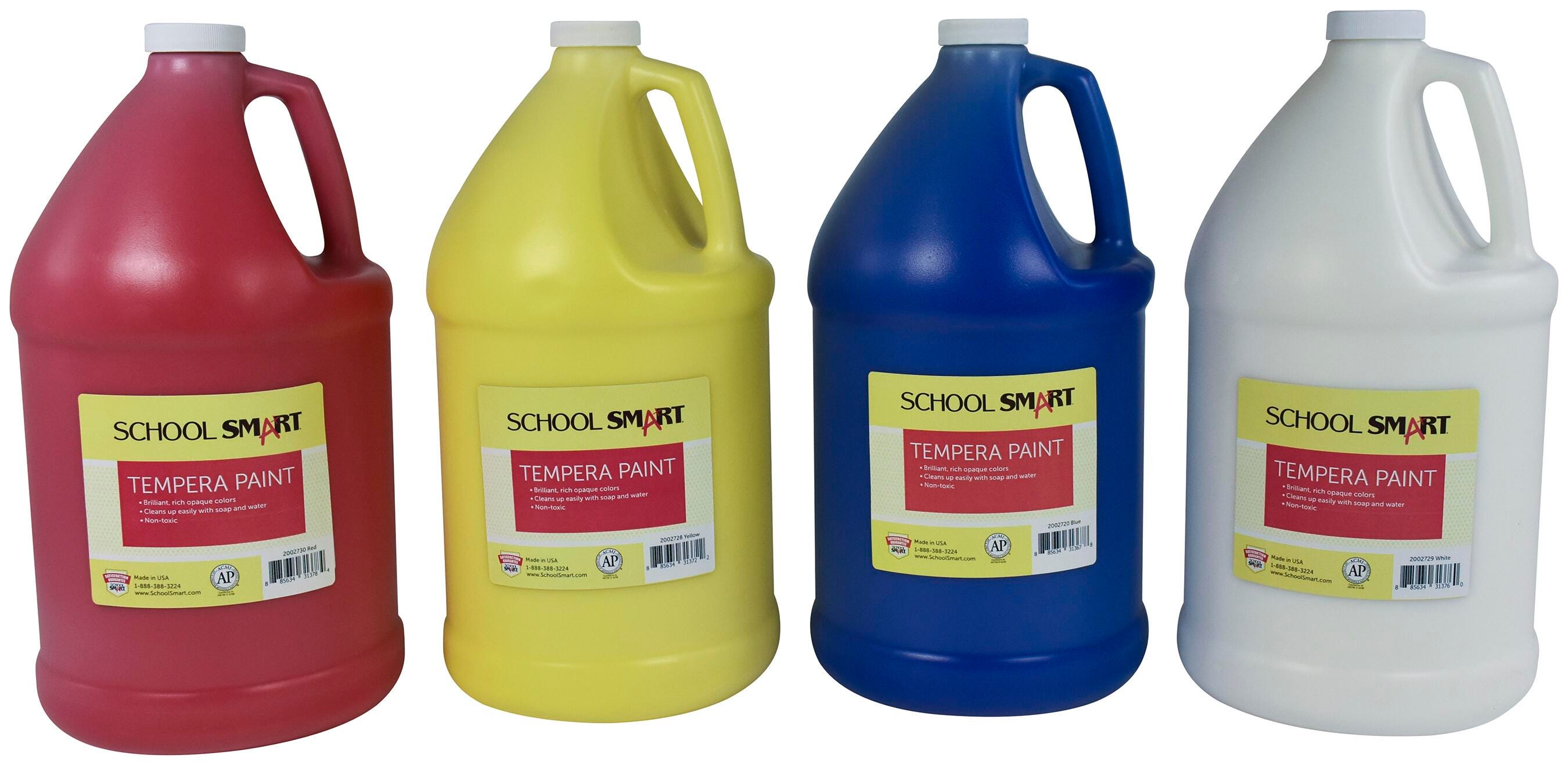 PAINT TEMPERA SCHOOL SMART ASST COLORS GALLON SET OF 4