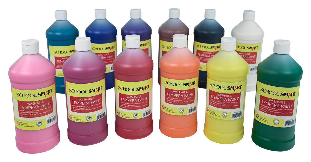 PAINT TEMPERA WASH SCHOOL SMART ASST COLORS QUART SET OF 12