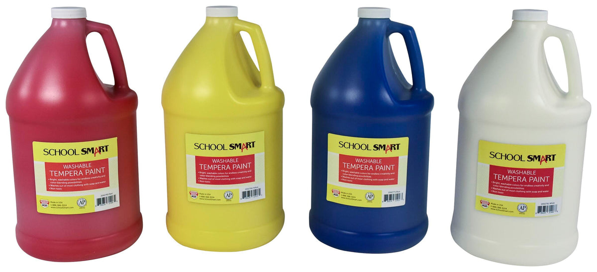PAINT TEMPERA WASH SCHOOL SMART ASST COLORS GALLON SET OF 4