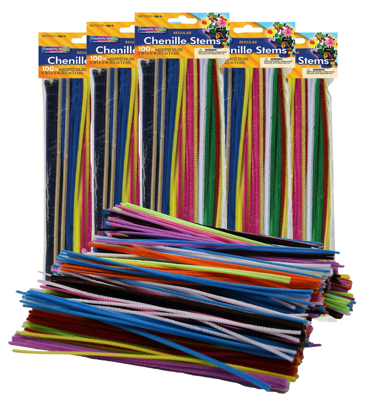 CHENILLE STEMS KIT 12 INCH ASSORTED COLOR SET OF 1200