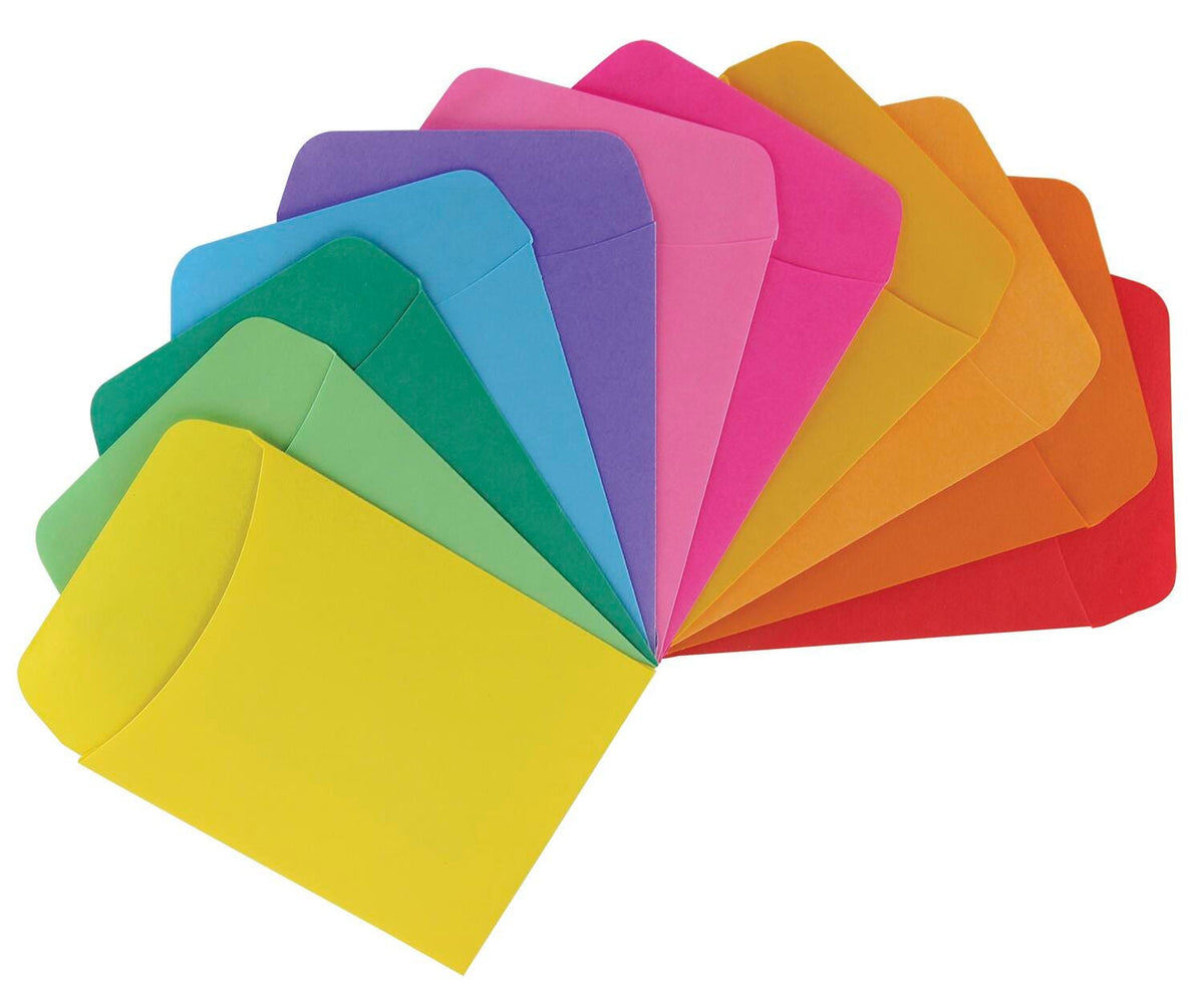 LIBRARY POCKETS 3X5 IN ASST BRIGHT COLORS PACK OF 30